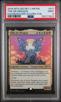 2019 MTG SECRET LAIR DROP KALEIDOSCOPE KILLERS-FOIL #011 THE UR-DRAGON PSA 9 - Image 1