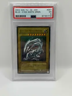 Yu-Gi-Oh! TCG Blue-Eyes White Dragon SDK-001 Ultra Rare Unlimited Edition PSA 5 - Image 1