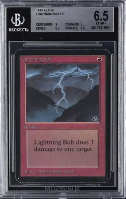 1993 MAGIC: THE GATHERING ALPHA C LIGHTNING BOLT BGS 6.5 - Image 1