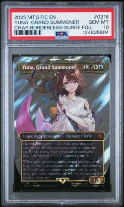 2025 MTG FINAL FANTASY COMMANDER #0216 YUNA, GRAND SUMMONER PSA 10 - Image 1