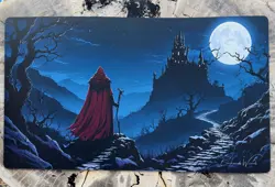 Red Wizard MTG Playmat for Magic the Gathering - Unstitched - 24" x 14" NEW - Image 2