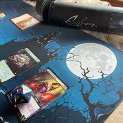 Red Wizard MTG Playmat for Magic the Gathering - Unstitched - 24" x 14" NEW - Image 3