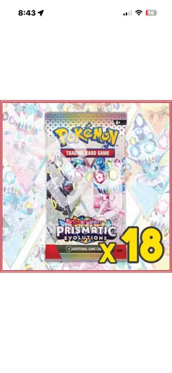 Pokemon 151 Scarlet & violet PRISMATIC EVOLUTIONS 18 Sealed Booster Packs (SV9.5 - Image 1