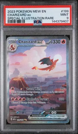 2023 POKEMON MEW EN-151 SPECIAL ILLUSTRATION RARE #199 CHARIZARD EX PSA 9 - Image 1