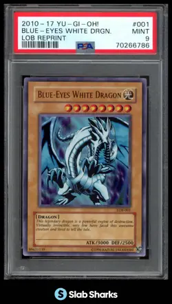 2010 YU-GI-OH! #LOB-001 BLUE-EYES WHITE DRAGON LOB REPRINT PSA 9 - Image 1