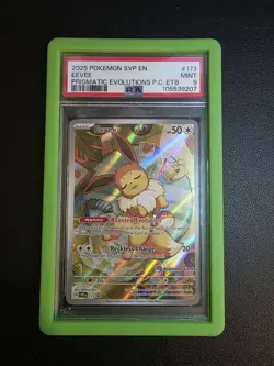 Pokemon Center Stamped Promo Eevee 173 Prismatic Evolutions PSA 9 - Image 1