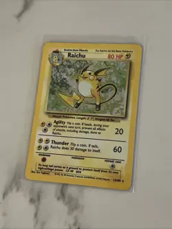 Raichu 1995 14/102 Base Set Holo Rare Pokemon Card TCG - Image 2
