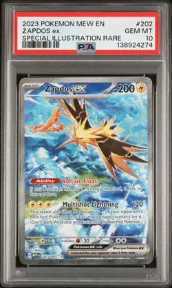 2023 POKEMON MEW EN-151 SPECIAL ILLUSTRATION RARE #202 ZAPDOS EX PSA 10 - Image 1