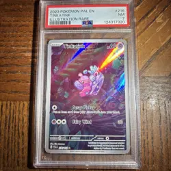Pokemon TCG Tinkatink Scarlet & Violet Paldea Evolved Holo Card 216/193 PSA 7 - Image 1