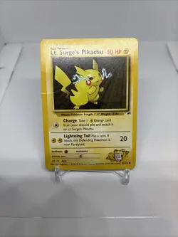 Pokemon TCG Lt. Surge's Pikachu 81/132 Gym Heroes WOTC - Image 1