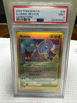 Pokemon 2003 Sandstorm Illumise # 38 Reverse Holo PSA 9 - Image 1