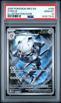 2025 POKEMON MEG EN-MEGA EVOLUTION ILLUSTRATION RARE #150 STEELIX PSA 10 - Image 1