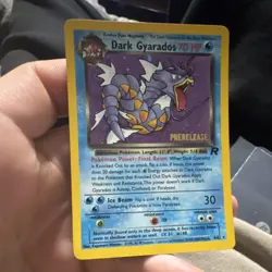 POKEMON TCG WOTC TEAM ROCKET DARK GYARADOS #8/82 PRERELEASE HOLO 2000 70HP - Image 1