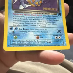 POKEMON TCG WOTC TEAM ROCKET DARK GYARADOS #8/82 PRERELEASE HOLO 2000 70HP - Image 4