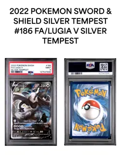 2022 Pokemon Silver Tempest FA Full Art Lugia V #186/195 PSA 9 - Image 1