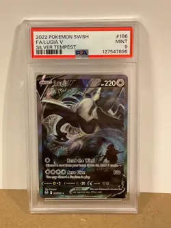 2022 Pokemon Silver Tempest FA Full Art Lugia V #186/195 PSA 9 - Image 2