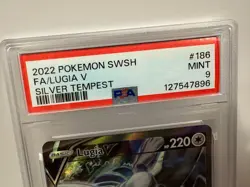 2022 Pokemon Silver Tempest FA Full Art Lugia V #186/195 PSA 9 - Image 3
