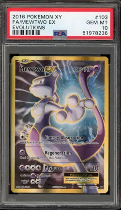 Pokemon Mewtwo EX XY Evolutions Full Art #103 PSA 10 Gem Mint - Image 1