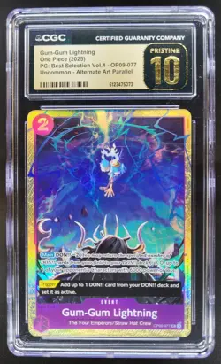 2025 ONE PIECE GUM-GUM LIGHTNING ALT ART OP09-077 CGC 10 PRISTINE RC7 - Image 1