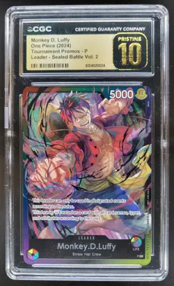 2024 ONE PIECE MONKEY D. LUFFY LEADER PROMOS CGC 10 PRISTINE RC7 - Image 1