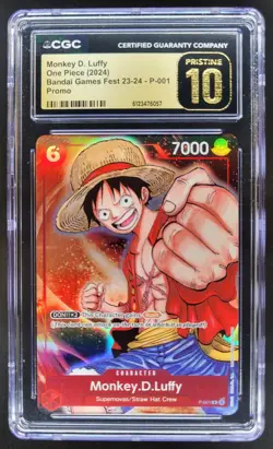 2024 ONE PIECE MONKEY D. LUFFY BANDAI GAMES FEST PROMO P-001 CGC 10 PRISTINE RC7 - Image 1