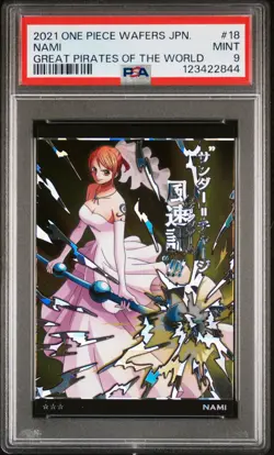 2021 ONE PIECE WAFERS JPN THE GREAT PIRATES OF THE WORLD #18 NAMI PSA 9 - Image 1