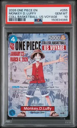 2026 ONE PIECE PROMOS ONE PIECE COLLEGE BK: US VOYAGE MONKEY D. LUFFY PSA 10 - Image 1