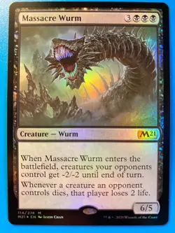 MTG 1x FOIL Massacre Wurm # 114 Core Set 2021 M21 Magic the Gathering Card x1 NM - Image 1
