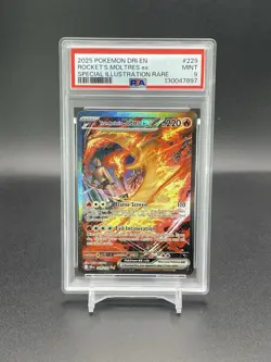 Team Rocket's Moltres SV: Destined Rivals SIR #229 PSA 9 Mint Pokemon TCG Card - Image 1