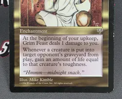 MTG Grim Feast- DAMAGED -Mirage Magic the Gathering Card #265 - Image 4