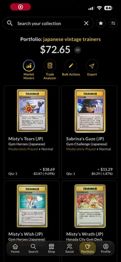 6 Card Vintage Pokemon Japanese Trainer Lot! Misty's Tears Sabrina's Gaze + More - Image 2