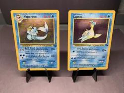 Pokemon TCG Fossil & Jungle Set Lot of 2 Card Holo Rare Lapras & Vaporeon WOTC - Image 1