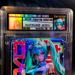 Hatsune Miku CV01 Waifu Trading Card SLAB Encased #08/99 Demigoddess Collection - Image 2