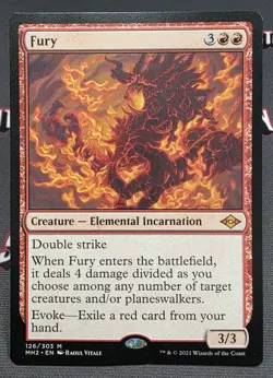MTG Fury- DAMAGED -Modern Horizons 2 Magic the Gathering Card #126 - Image 1