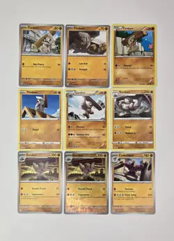 Pokemon Card Lot Of 9 Timburr Gurdurr Conkeldurr Collection Reverse Holo - Image 1