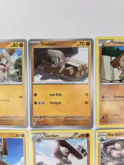 Pokemon Card Lot Of 9 Timburr Gurdurr Conkeldurr Collection Reverse Holo - Image 5
