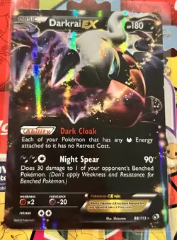 Pokemon Darkrai EX Ultra Rare TCG Card 88/113 Legendary Treasures LP - Image 1