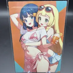 Dawn & Lillie Anime Waifu Card Doujin ACG Goddess Holo - Image 1