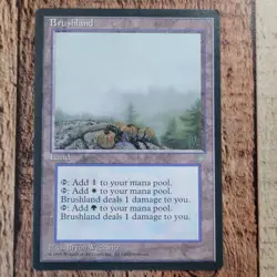 MTG Vintage 1995 Brushland 352 Rare Ice Age Land Trading Card TCG Magic 4th - Image 3