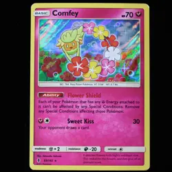 Pokemon TCG Comfey 93/145 Guardians Rising Holo Card 2017 LP - Image 1