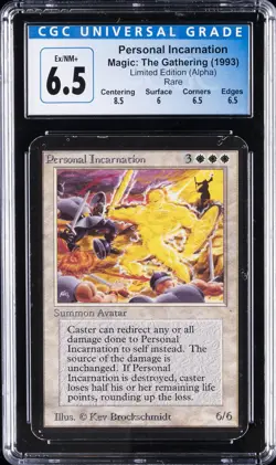 1993 MAGIC: THE GATHERING LTD ED ALPHA RARE PERSONAL INCARNATION CGC 6.5 - Image 1