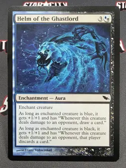 MTG Helm of the Ghastlord- DAMAGED -Shadowmoor Magic the Gathering Card #166 - Image 1