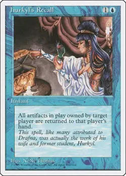Magic The Gathering MTG HURKYL'S RECALL Fourth Edition NM Near Mint - Image 1