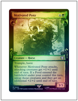 1x Motivated Pony, Showcase Scroll Foil, LOTR, Magic MTG NM - Image 1