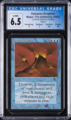 1993 MAGIC: THE GATHERING LTD ED (ALPHA) RARE VOLCANIC ERUPTION CGC 6.5 - Image 1