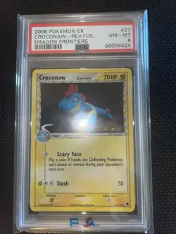 Pokemon Croconaw EX Dragon Frontiers Reverse Holo Stamped #27 PSA 8 NM-MT - Image 1