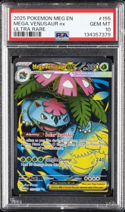 2025 POKEMON MEG EN-MEGA EVOLUTION ULTRA RARE #155 MEGA VENUSAUR EX PSA 10 - Image 1