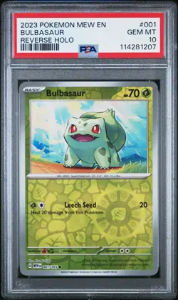 PSA 10 Bulbasaur 001/165 Mew En 151 Reverse Holo Rare Pokemon Card - Image 1