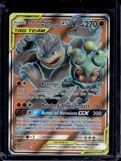 2019 Pokemon SM Unbroken Bonds Marshadow Machamp Tag Team #198/214 - Image 1
