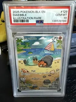 Pokemon TCG - PSA 10 - Dwebble - 129/086 - Black Bolt Illustration Rare Low Pop - Image 1